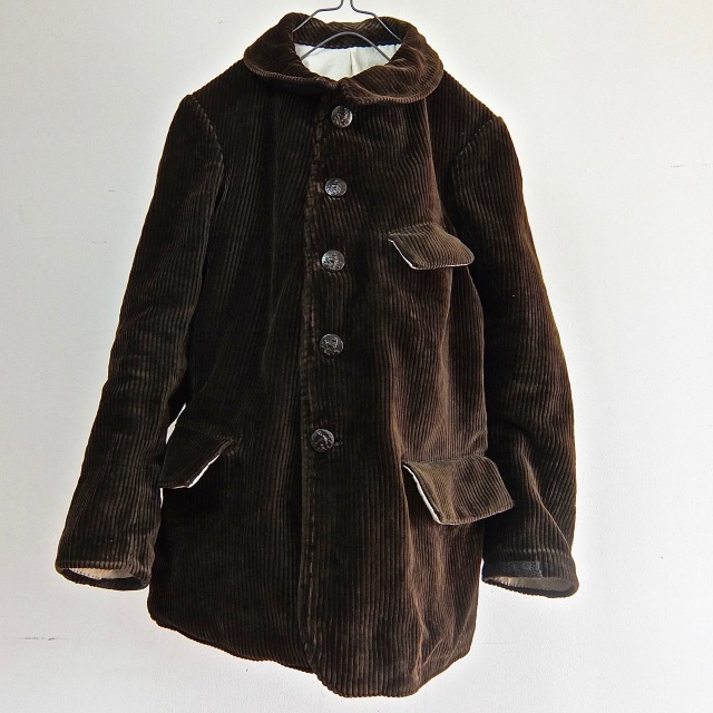 1920-1930 Vintage French Corduroy Hunting Work Chore Jacket 