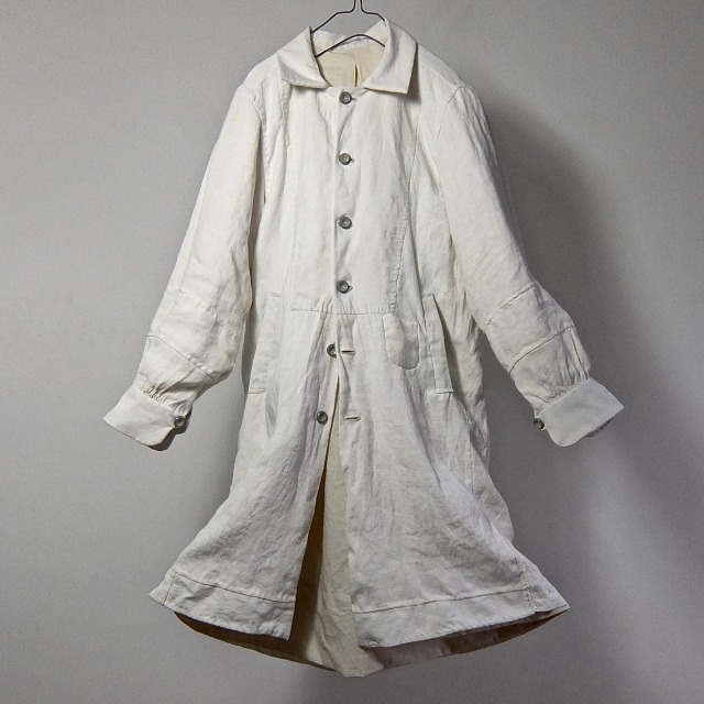 19th Century Antique Pure French  Linen   Paysanne Smock Coat