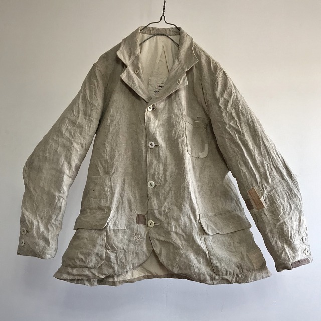 Antique  French Linen Chore Worker Paysan Jacket