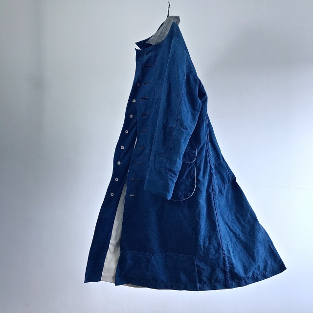Antique French Indigo Dyed Metis made Worker Mquignon Coat 