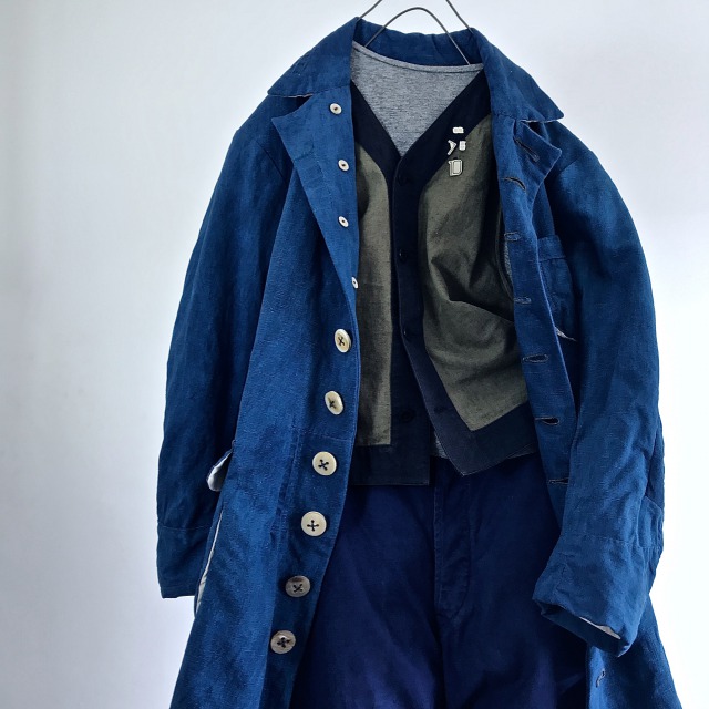 Antique French Indigo Dyed Metis made Worker Mquignon Coat 