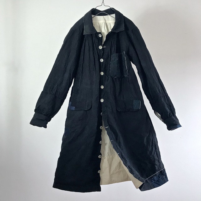 専用出品　1920's indigo linen maquigon coat