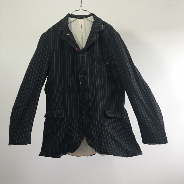 Vintage French Striped Linen Made Jacket