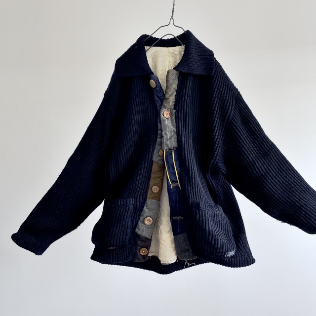 Vintage Patch and Darning  Irish Fishermans Knit made Jacket