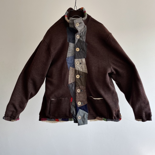 Vintage Patch and Stitch Knit Jacket by French Authentic Designer “MARCEL LASSANCE”