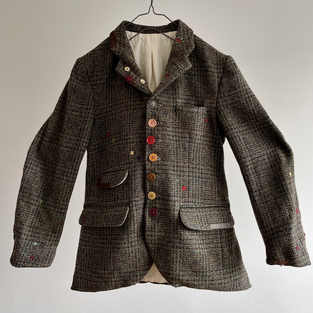 Vintage  “Dunn & Co.” Patch & Darning Old  Harris Tweed  Jacket