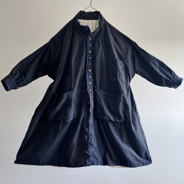 Vintage Toile de Coton Fabric  Made French Maquignon Biaude Coat
