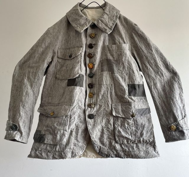 Melange Gris de Traville Linen Hunting Jacket